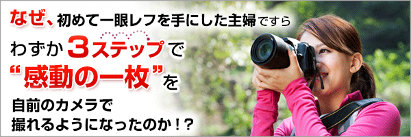わずか3ステップで写真が上手くなる!! 一眼レフカメラ上達講座